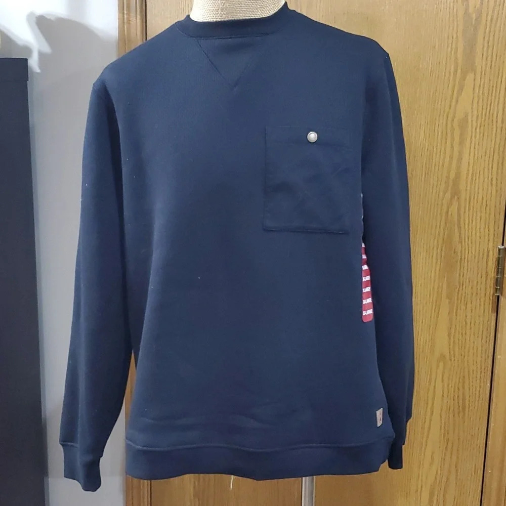Coleman waffle knit sherpa lined pullover front pocket shirt NWT black